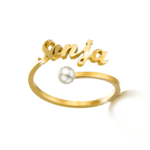 personalized vintage pearl birthstone ring vendor custom word jewelry supplier china